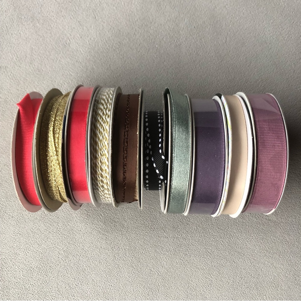 10 Rolls of Ribbon ~ Red, Gold, Purple and More!